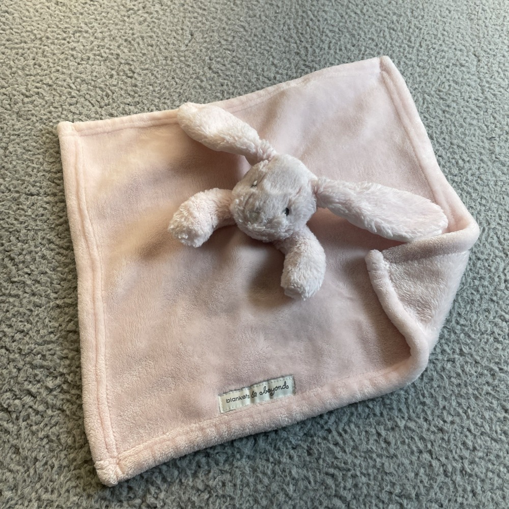 Blankets &‎ Beyond Pink White Minky Dot Bunny Rabbit Soft Comfort